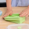 Pote De Silicone Retangular Dobrável Retrátil Com Tampa Hermético - Imagem 3