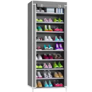 Sapateira 9 Andares Com Porta Organizador Multiuso Cinza