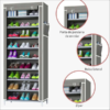 Sapateira 9 Andares Com Porta Organizador Multiuso Cinza - Imagem 5