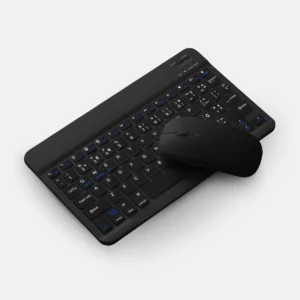 Kit Teclado e Mouse Sem Fio Bluetooth Recarregável Preto