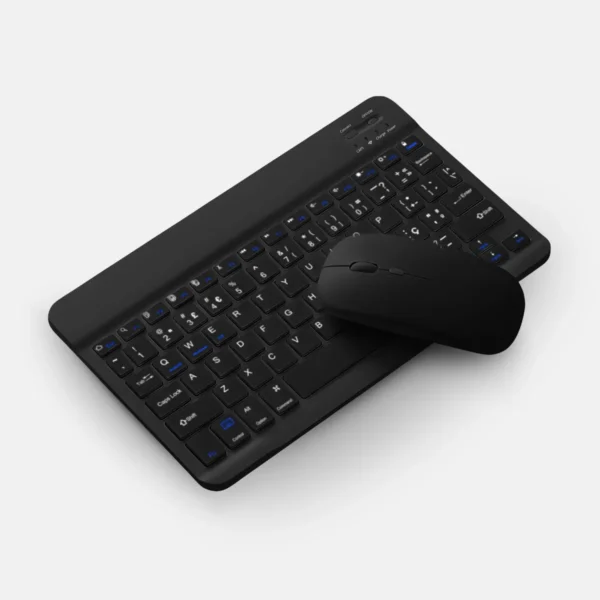 Kit Teclado e Mouse Sem Fio Bluetooth Recarregável Preto