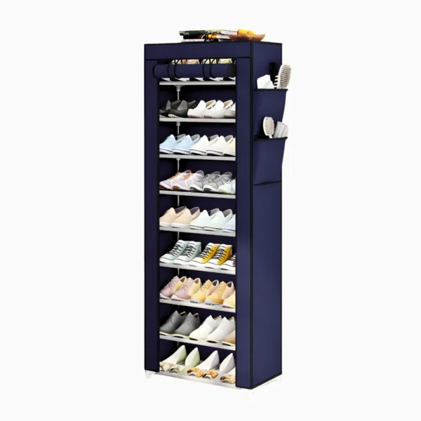 Sapateira 9 Andares Com Porta Organizador Multiuso Azul