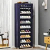 Sapateira 9 Andares Com Porta Organizador Multiuso Azul - Imagem 4