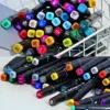 Conjunto De Canetas Marcador Permanente Ponta Dupla 80 Cores - Imagem 6