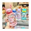Garrafa De Água Infantil Criança Portátil Com Canudo Desenho Multicolorido 600ml - Imagem 2