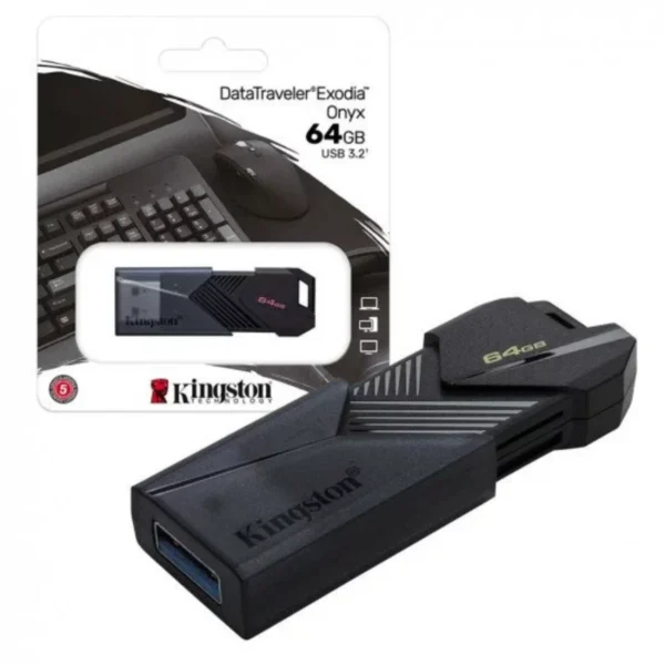 Pen Drive 64GB Kingston USB 3.2 Preto