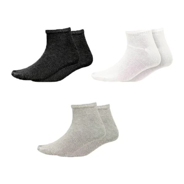 Kit 3 Pares Meias Soquete Lisa Unissex