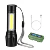 Mini Lanterna Com Led e Zoom Recarregável USB Tática Profissional - Imagem 2