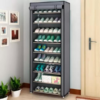 Sapateira 9 Andares Com Porta Organizador Multiuso Cinza - Imagem 2