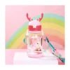 Garrafa De Água Infantil Criança Portátil Com Canudo Desenho Multicolorido 600ml - Imagem 3
