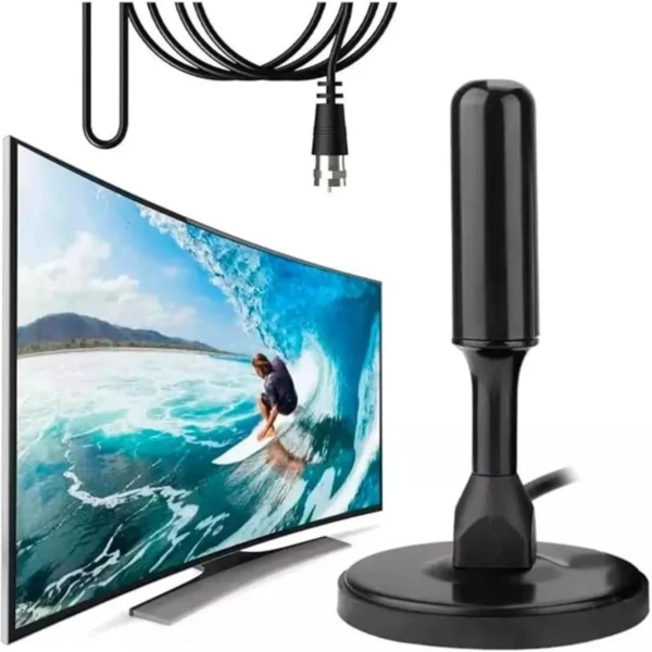 Antena Digital Com Cabo De 4mts e Base Magnética Com Imã