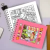 Kit Livro de Colorir Capa Dura Rosa Com 24 Canetinhas - Imagem 2