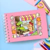 Kit Livro de Colorir Capa Dura Rosa Com 24 Canetinhas - Imagem 5