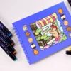 Kit Livro De Colorir Capa Dura Azul Com 24 Canetinhas - Imagem 6
