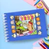 Kit Livro De Colorir Capa Dura Azul Com 24 Canetinhas - Imagem 5