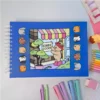 Kit Livro De Colorir Capa Dura Azul Com 24 Canetinhas - Imagem 8