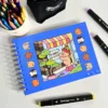 Kit Livro De Colorir Capa Dura Azul Com 24 Canetinhas - Imagem 3
