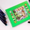 Kit Livro De Colorir Capa Dura Verde Com 24 Canetinhas - Imagem 6