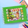 Kit Livro De Colorir Capa Dura Verde Com 24 Canetinhas - Imagem 5