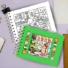 Kit Livro De Colorir Capa Dura Verde Com 24 Canetinhas - Imagem 2