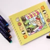 Kit Livro De Colorir Capa Dura Amarelo Com 24 Canetinhas - Imagem 6