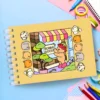 Kit Livro De Colorir Capa Dura Amarelo Com 24 Canetinhas - Imagem 5
